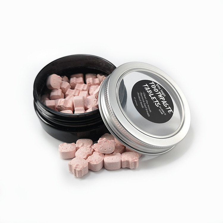 Dentes 50g portáteis do OEM que claream tabuletas com dentífrico de limpeza oral do fluoreto