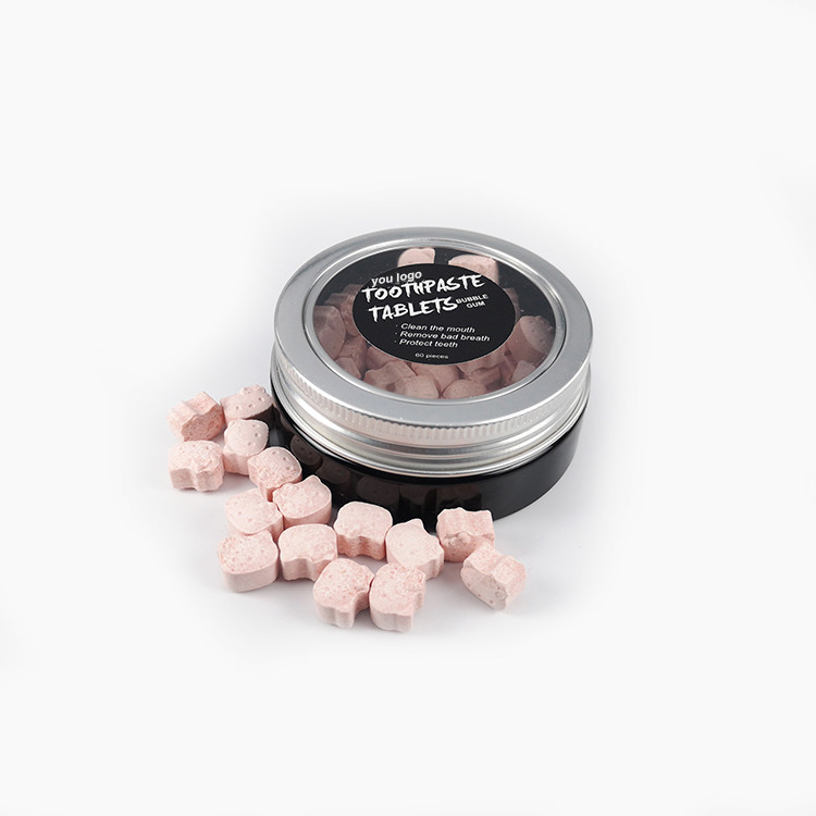 Dentes 50g portáteis do OEM que claream tabuletas com dentífrico de limpeza oral do fluoreto