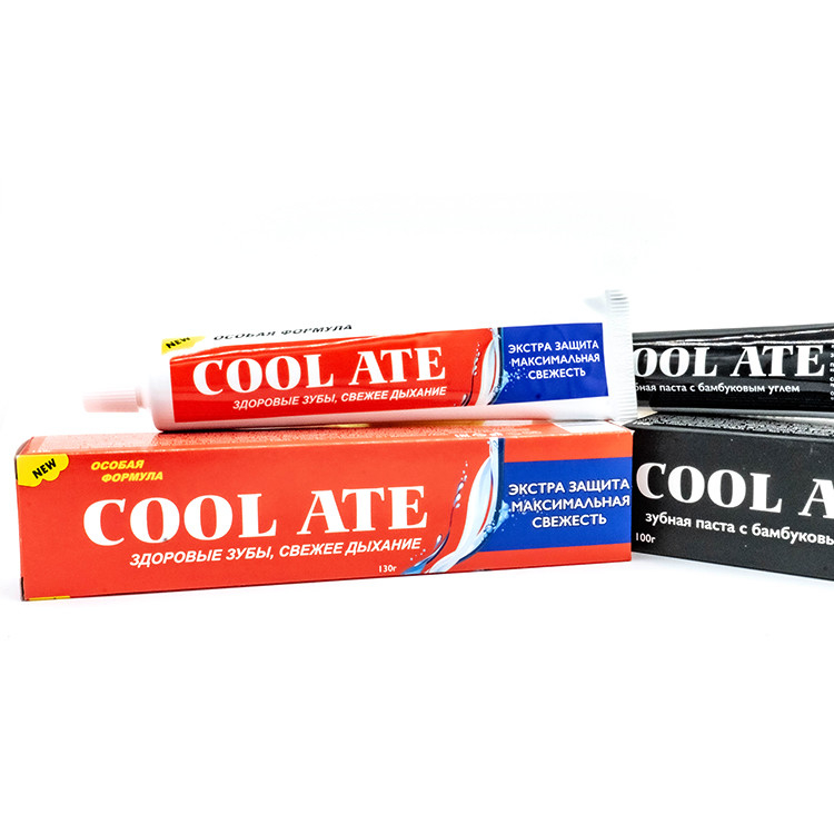 Dentes brancos do dentífrico oral feito sob encomenda do cuidado da marca própria que claream o dentífrico fresco da hortelã da respiração