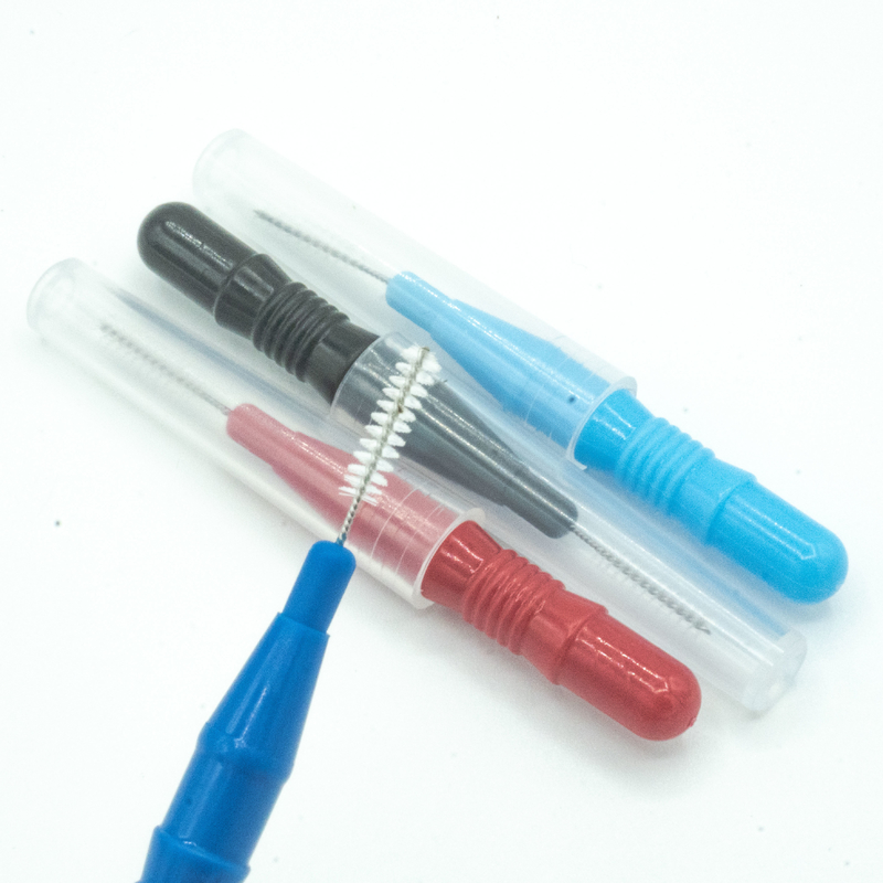 Palito colorido cuidado oral encaixotado da escova Interdental que limpa para a casa