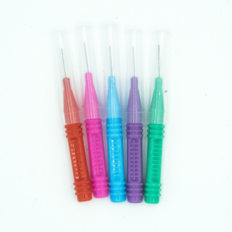 Palito colorido cuidado oral encaixotado da escova Interdental que limpa para a casa