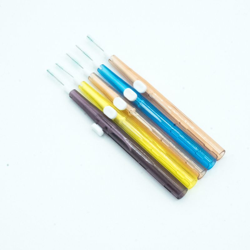 Palito colorido cuidado oral encaixotado da escova Interdental que limpa para a casa