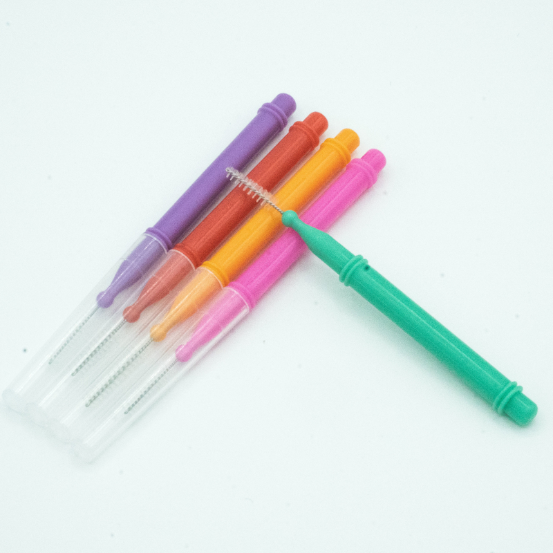 Palito colorido cuidado oral encaixotado da escova Interdental que limpa para a casa