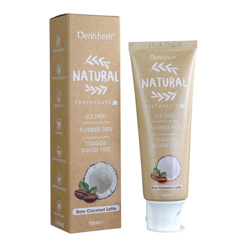 95 g de Creme Dentário Para Branqueamento de Dentes Creme Dentário Natural Creme de Coco Latte Sabor SLS Esença de Ervas Grátis Extracto de Creme Dentário
