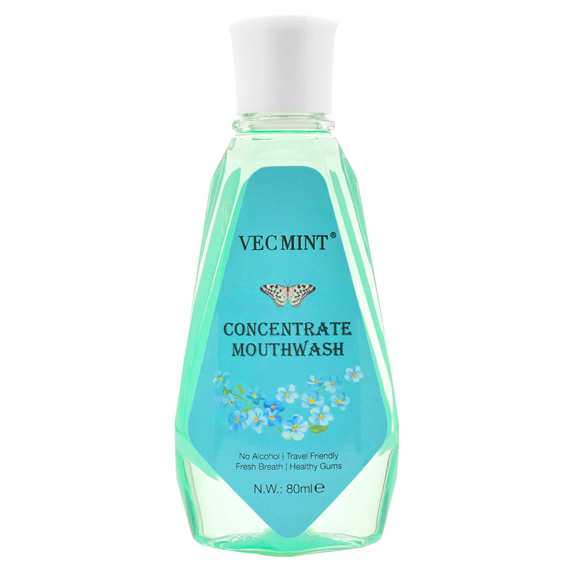 VECMINT sem álcool 80 ml sabores florais antibacteriano concentrado lavagem bucal lavagem oral limpeza de dentes