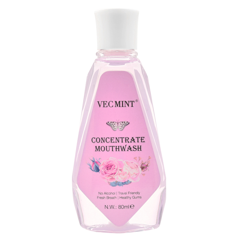 VECMINT sem álcool 80 ml sabores florais antibacteriano concentrado lavagem bucal lavagem oral limpeza de dentes