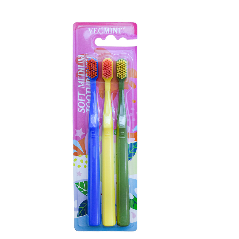 Gráfico Custom Adult Travel Home Hotel Plástico Borracha Suave Bristle Brush de Dentes de Uso Doméstico Em Cartão de Bolhas