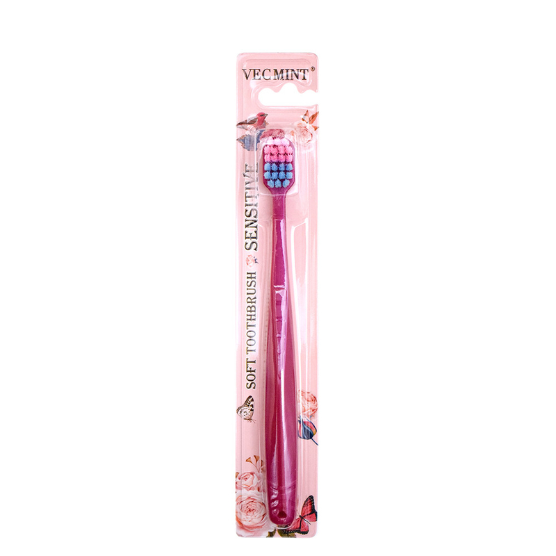 Gráfico Custom Adult Travel Home Hotel Plástico Borracha Suave Bristle Brush de Dentes de Uso Doméstico Em Cartão de Bolhas