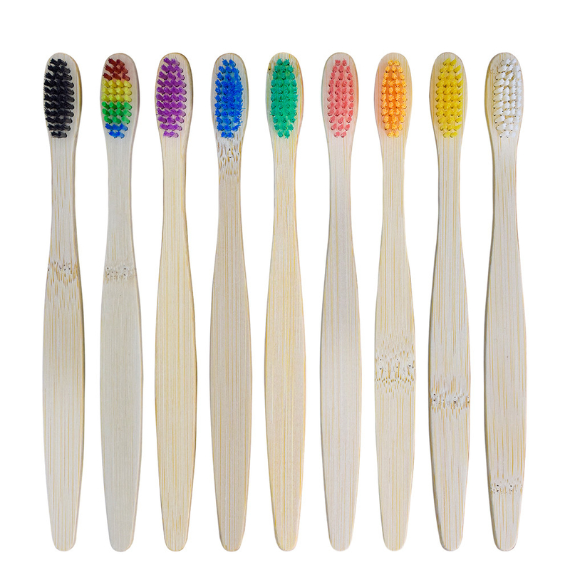 Customizado Gráfico Natural Eco Biodegradável Colorido Suave Hotelar Bamboo Escova de Dentes Com Embalagem