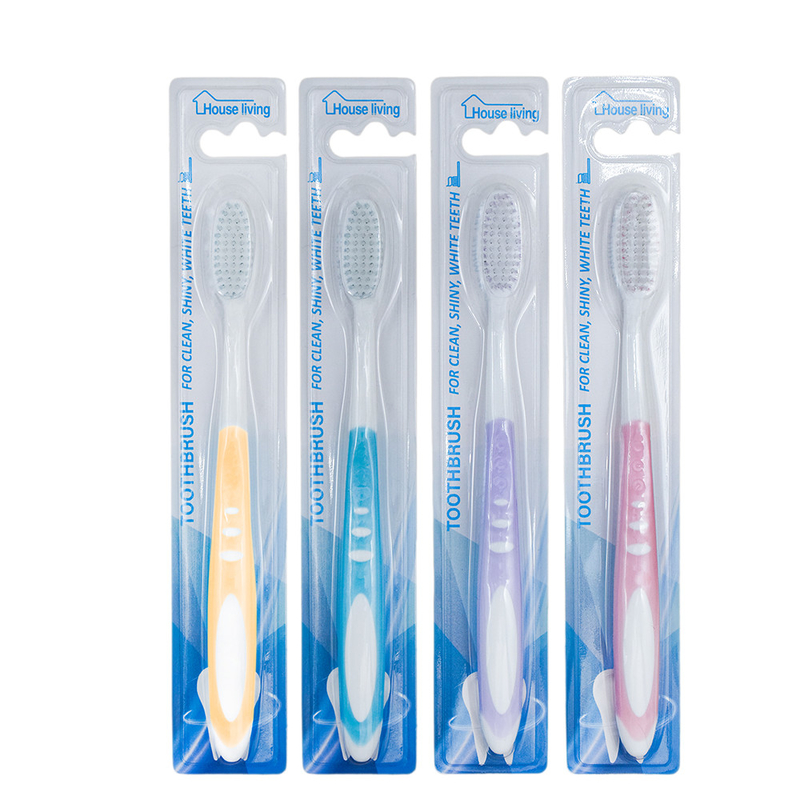 Gráfico Custom Adult Travel Home Hotel Plástico Borracha Suave Bristle Brush de Dentes de Uso Doméstico Em Cartão de Bolhas