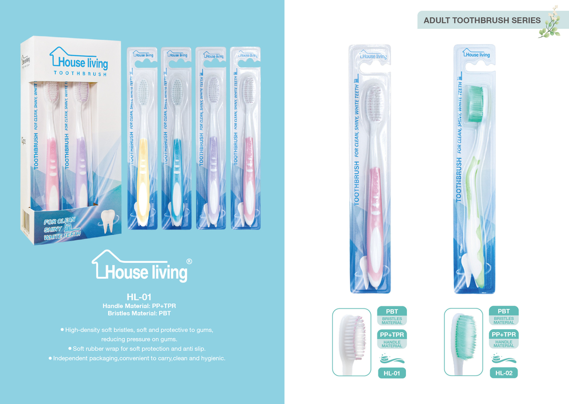 Gráfico Custom Adult Travel Home Hotel Plástico Borracha Suave Bristle Brush de Dentes de Uso Doméstico Em Cartão de Bolhas