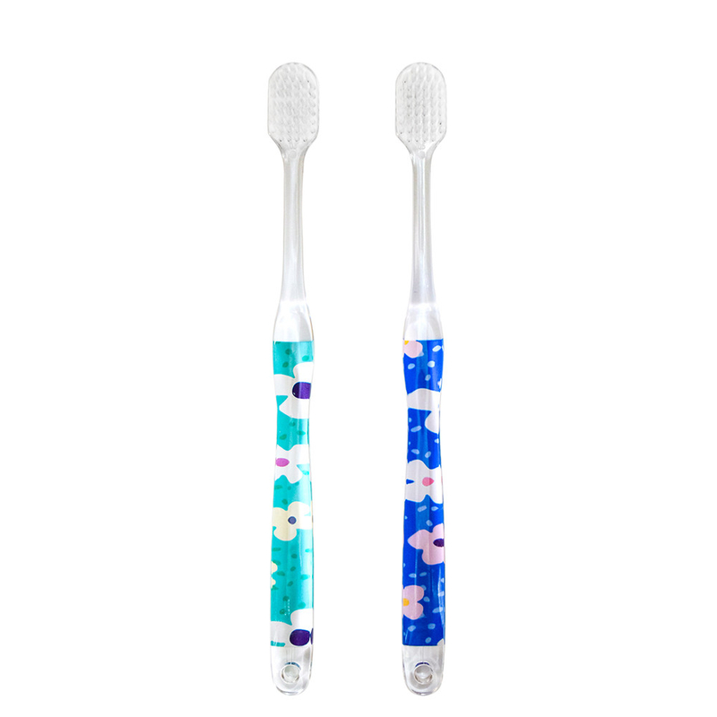 Venda direta de fábrica Preço baixo Alta qualidade Cristal transparente Escovinha colorida de dentes para adultos Escovinha suave personalizada