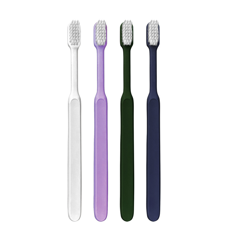 Alta qualidade fábrica direta OEM marca privada venda por atacado escova de dentes de cristal plástico manual borracha macia escova de dentes para adultos
