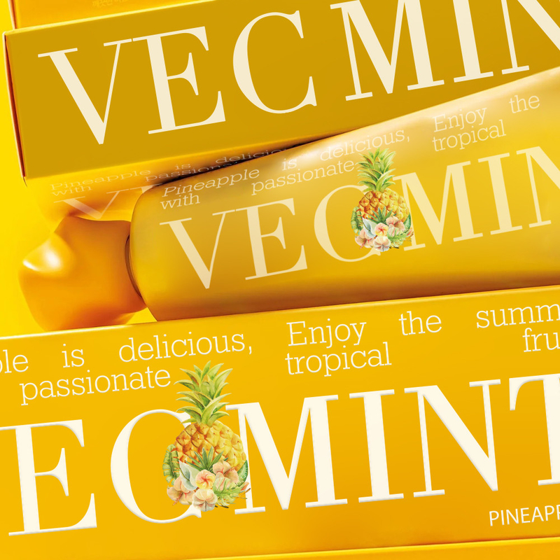 Marca privada Tubos de alumínio Branqueamento de Dentes Hidroxiapatita Frutas Respiro fresco Remover manchas Branqueamento de pasta de dentes