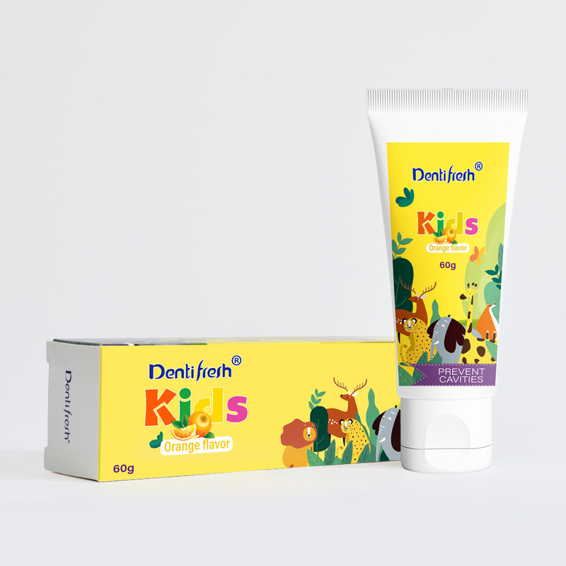 DENTIFRESH 60g Dentopasta de sabor laranja Dentopasta de sabor laranja Dentopasta para crianças Dentopasta de mini capacidade