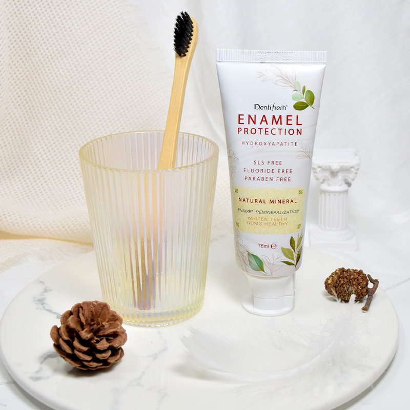 Dentifresco 75 ml de pasta de dentes - Hydroxyapatite SLS - livre de flúor livre com mineral natural para remineralização do esmalte