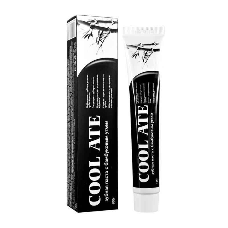 COOL ATE pasta de dentes - branqueia os dentes e refresca a respiração com carvão de bambu 100g fórmula de limpeza para saúde bucal