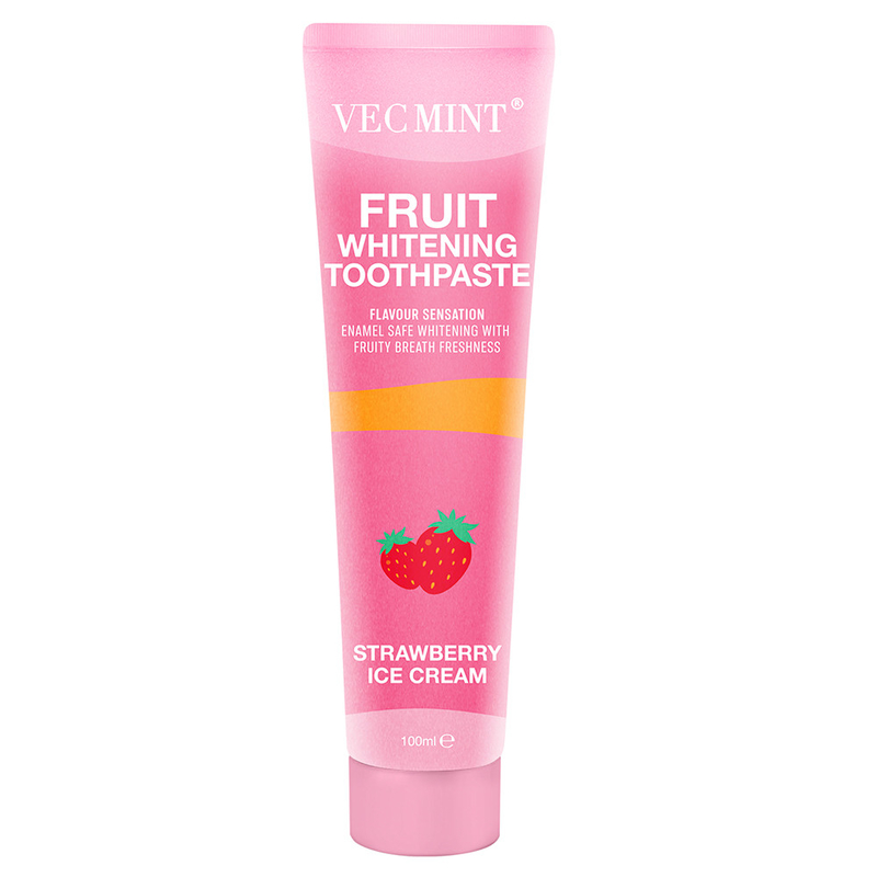 Vecmint 100ml Frutas - Conjunto de pasta de dente de clareamento com sabor - 4 sabores deliciosos, esmalte - Branqueamento seguro e frescura frutífera