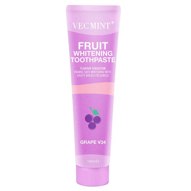 Vecmint 100ml Frutas - Conjunto de pasta de dente de clareamento com sabor - 4 sabores deliciosos, esmalte - Branqueamento seguro e frescura frutífera