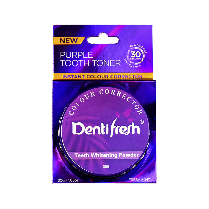 Correcção instantânea de cor DentiTonador de Dentes Roxo Fresco Púrpura de Branqueamento Dentário, 30G, hortelã fresca