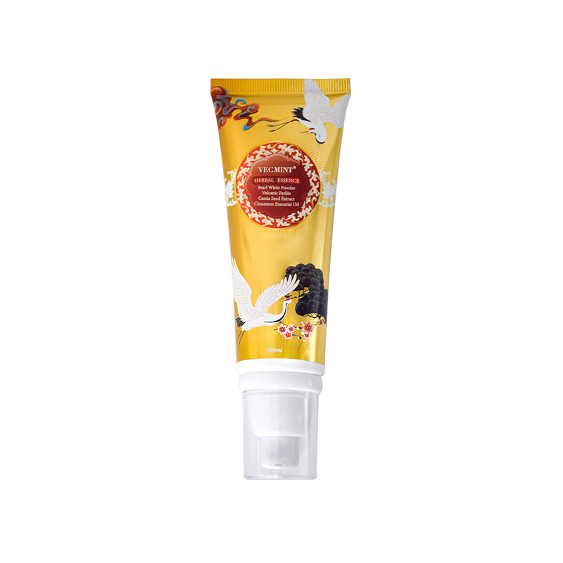VECMINT Esença de Ervas de pasta de dentes - Perla em pó branco, extrato de raiz de copta e Camellia Sinensis Leaf 100 ml