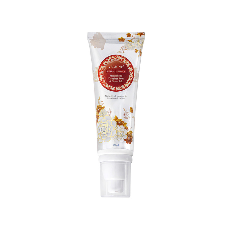 VECMINT Nano - Creme dental com ácido hialurónico - Fórmula à base de ervas com Monkshood, Raiz da filha e Sal Verde 100 ml
