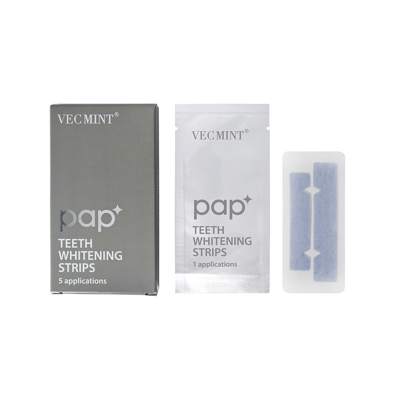 VECMINT pap* Listas de clareamento de dentes avançadas - Um pacote de 5 aplicações Sorriso branco duradouro.