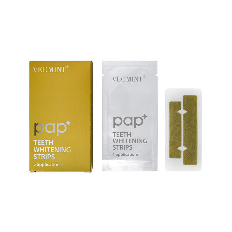VECMINT pap* Listas de clareamento de dentes avançadas - Um pacote de 5 aplicações Sorriso branco duradouro.