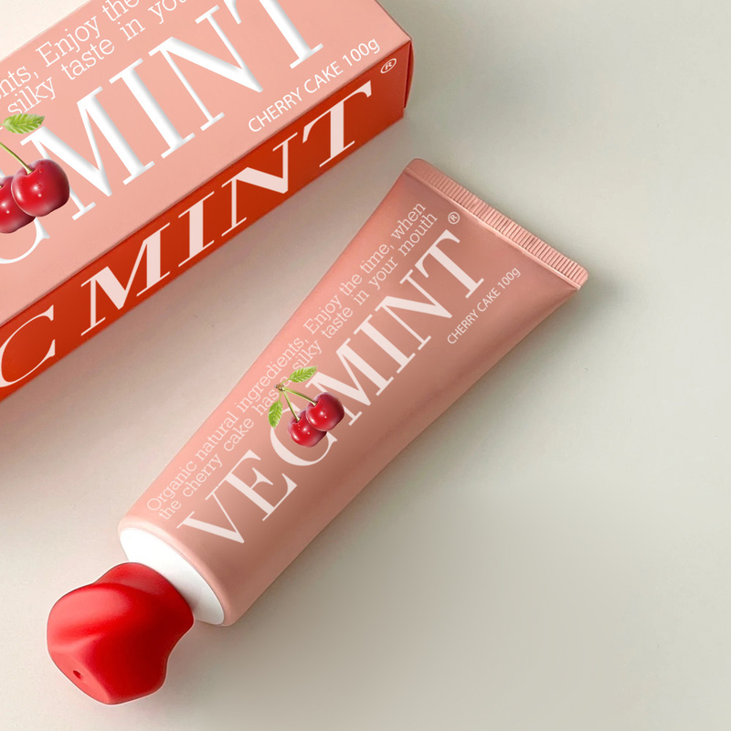 VECMINT Torta de Cereja Creme Dentário saboroso - Com ingredientes naturais orgânicos, deliciosa experiência oral com leite