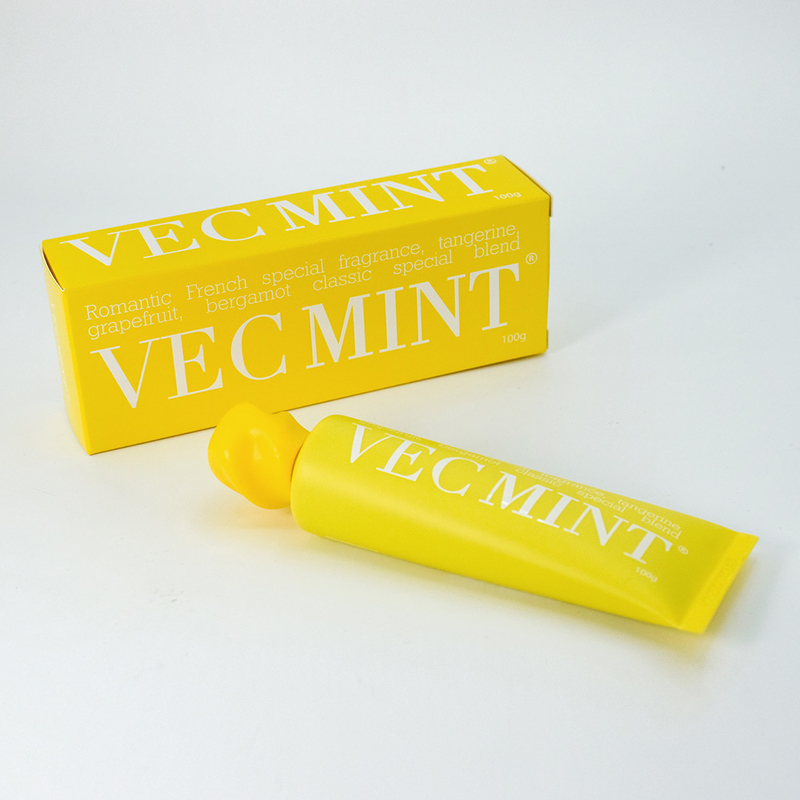 100 g de pasta de dentes VECMINT de venda rápida: aroma de toranja, bergamota e tangerina, de inspiração francesa.