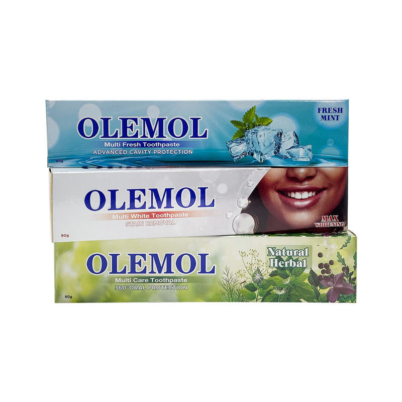 OLEMOL Multi White Toothpaste 90g - Fórmula Max de branqueamento e remoção de manchas para um clareamento eficaz dos dentes e cuidados orais diários