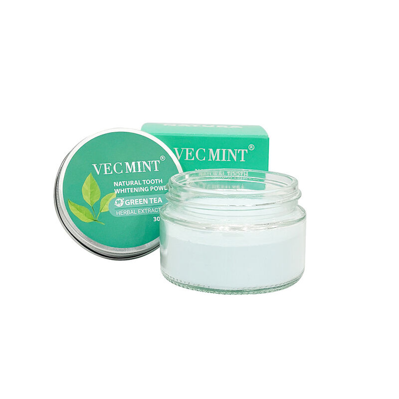 NATURA VECMINT Pó natural de clareamento dental - Tâ verde Extractos de Ervas de Cuidados Bucais Pó de clareamento dental (30g)