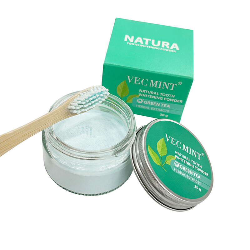 NATURA VECMINT Pó natural de clareamento dental - Tâ verde Extractos de Ervas de Cuidados Bucais Pó de clareamento dental (30g)