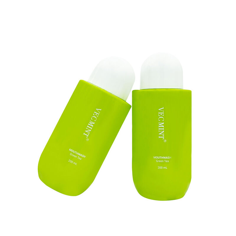 Linho bucal de chá verde sem produtos químicos VECMINT - Enxaguante oral fresco e natural de longa duração (200 ml)