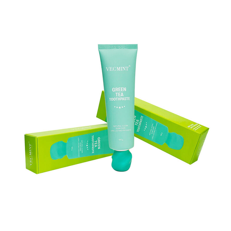 Pasta de dentes de chá verde fresco e durável o dia todo VECMINT - 100% ingredientes naturais, limpo totalmente natural e cuidado bucal de frescura prolongada (100g)