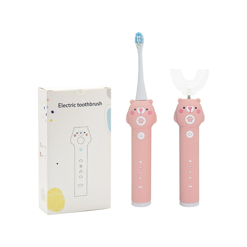 Baby Urso Azul Crianças Escova de Dentes Elétrica - 2 Cabeças de Escova (Brasil Suave) Escova de Dentes Sônica Impermeável com 3 modos para Crianças 3-15 anos Kit de Cuidados Orais
