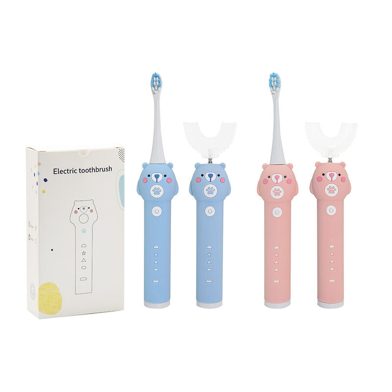 Baby Urso Azul Crianças Escova de Dentes Elétrica - 2 Cabeças de Escova (Brasil Suave) Escova de Dentes Sônica Impermeável com 3 modos para Crianças 3-15 anos Kit de Cuidados Orais