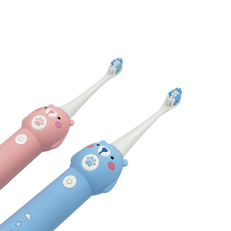 Baby Urso Azul Crianças Escova de Dentes Elétrica - 2 Cabeças de Escova (Brasil Suave) Escova de Dentes Sônica Impermeável com 3 modos para Crianças 3-15 anos Kit de Cuidados Orais